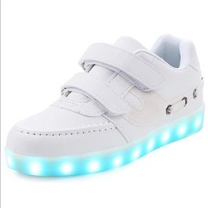 Unisex Kids 7 Color LED Light Up White Sneaker